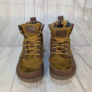 Lems Boulder Buckeye Size 41 Brown Canvas Casual Lace-Up Hiking Ankle Bootie